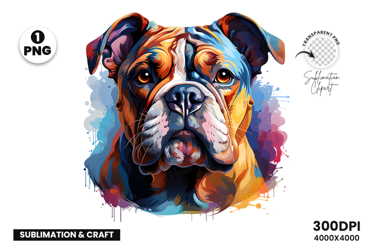 Watercolor French Bulldog Dog Clipart Sublimation Design PNG