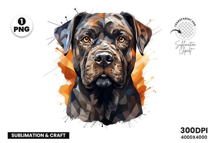 Watercolor Rottweiler Dog Clipart PNG Sublimation Design
