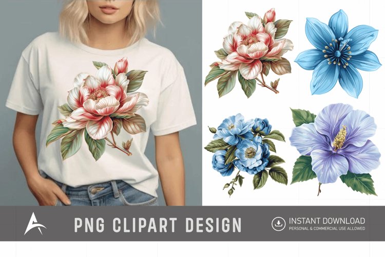Watercolor Royal Flower Clipart
