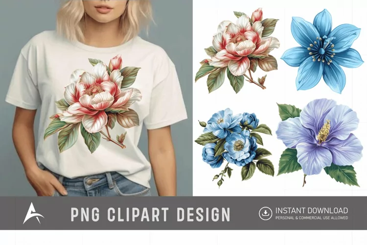 Watercolor Royal Flower Clipart