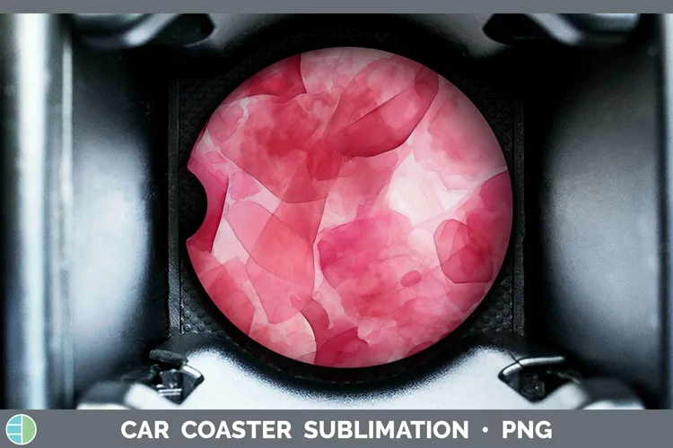 Watercolor Ruby Car Coaster Sublimation Coaster Designs