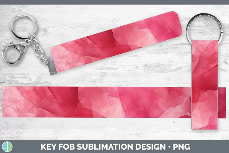 Watercolor Ruby Key Fob Sublimation Wristlet Designs
