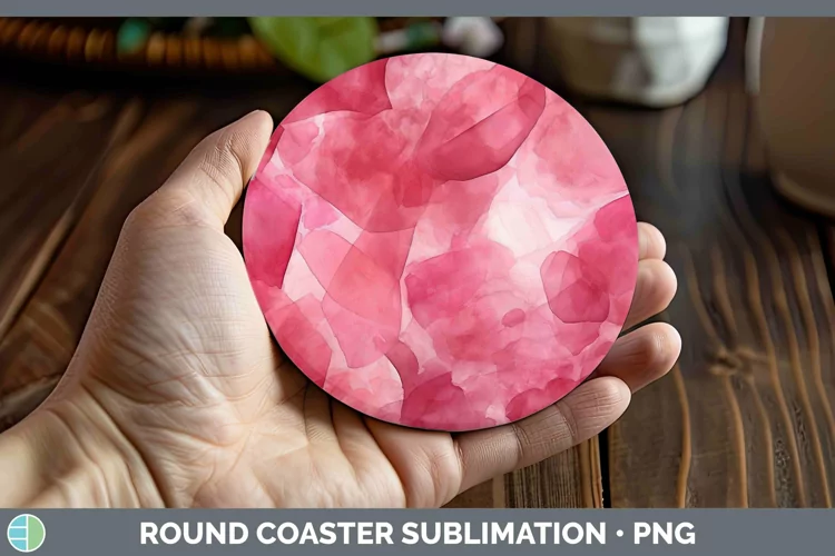 Watercolor Ruby Round Coaster Sublimation Coaster Designs