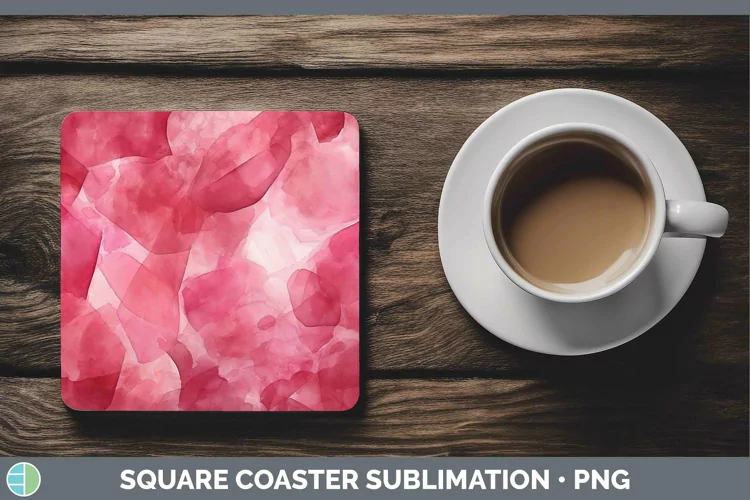 Watercolor Ruby Square Coaster Sublimation Coaster Designs