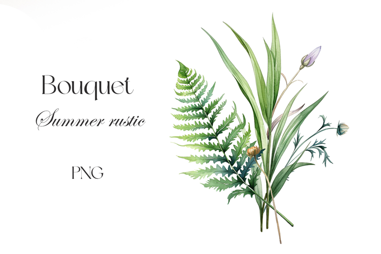 Watercolor rustic bouquet clipart. Meadow Bouquet