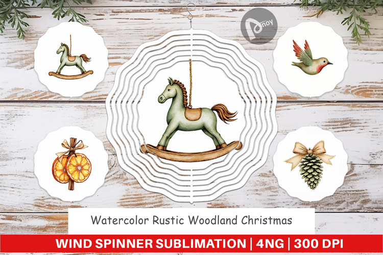 Rustic Woodland Christmas Wind Spinner