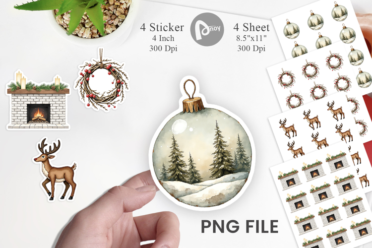 Rustic Woodland Christmas Sticker
