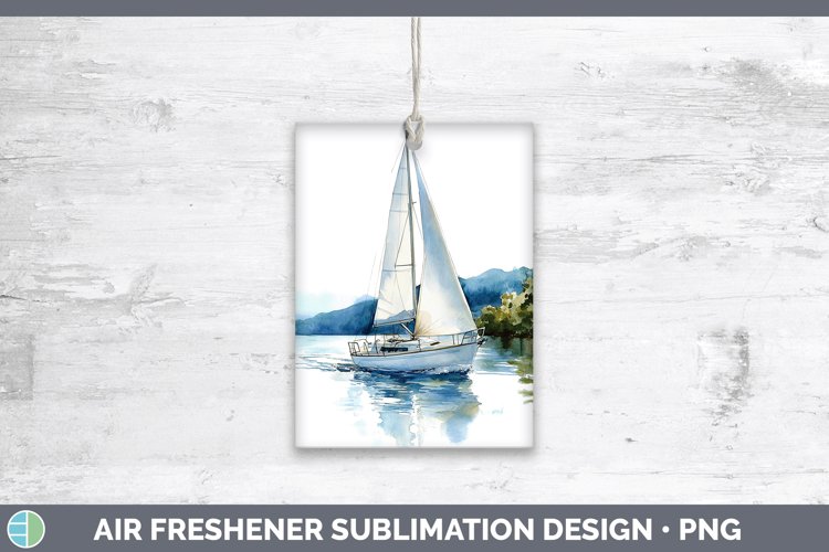Watercolor Sail Boat Air Freshener Sublimation Car Freshener