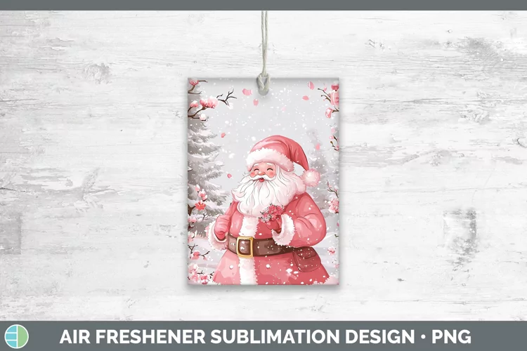 Watercolor Santa Air Freshener Sublimation Car Freshener Des