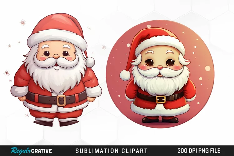 Watercolor Santa Sublimation PNG Clipart