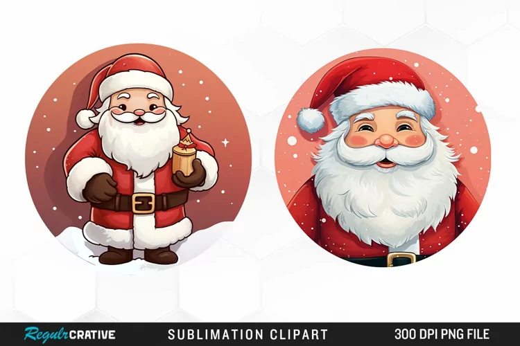 Watercolor Santa Sublimation PNG Clipart