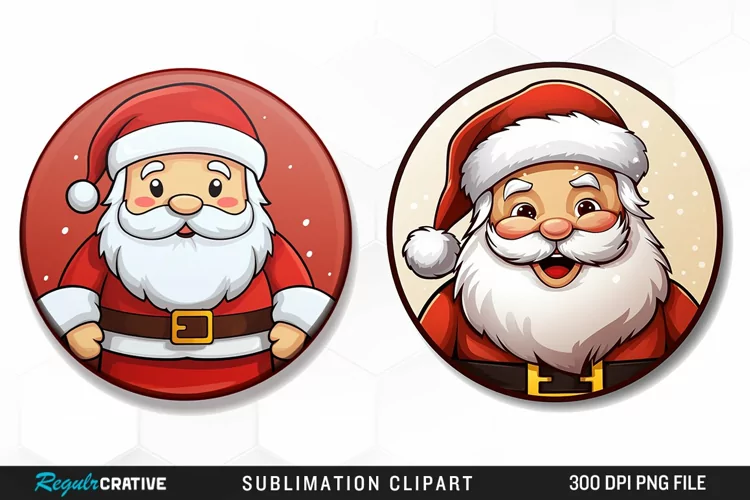 Watercolor Santa Sublimation PNG Clipart