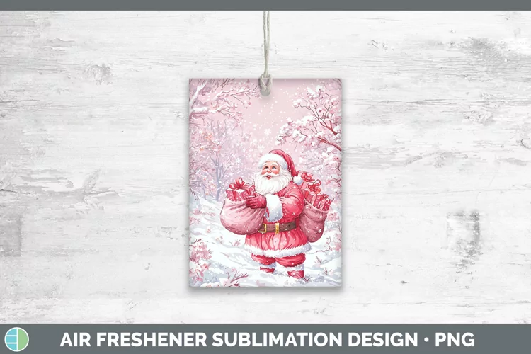 Watercolor Santa Gifts Air Freshener Sublimation Car Freshen