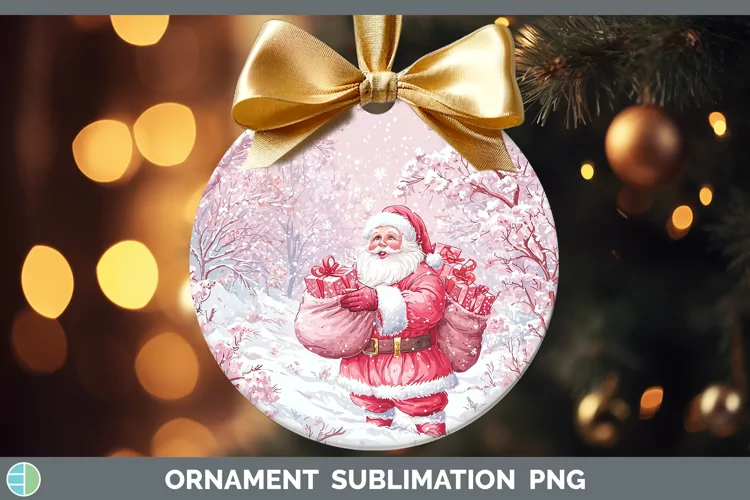 Watercolor Santa Gifts Ornament Sublimation Bauble Designs
