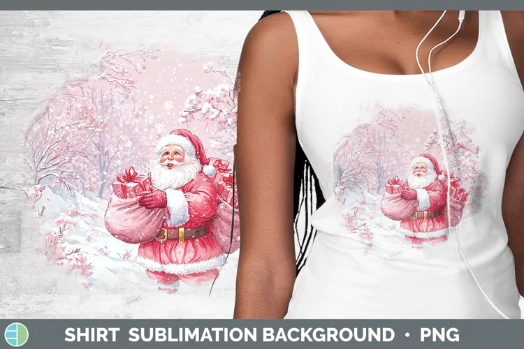 Watercolor Santa Gifts Shirt Sublimation Sublimation Backgro