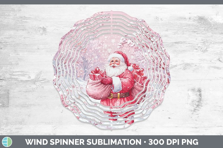 Watercolor Santa Gifts Wind Spinner Sublimation Spinner Desi