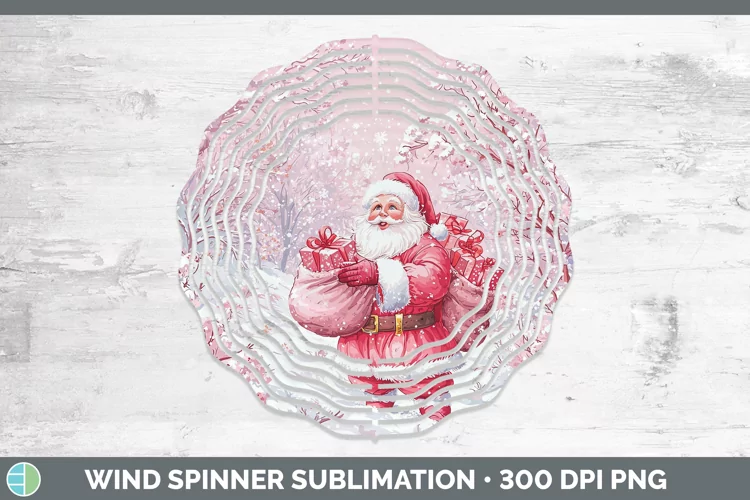 Watercolor Santa Gifts Wind Spinner Sublimation Spinner Desi
