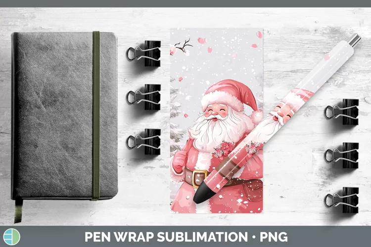 Watercolor Santa Pen Wrap Sublimation Pen Designs