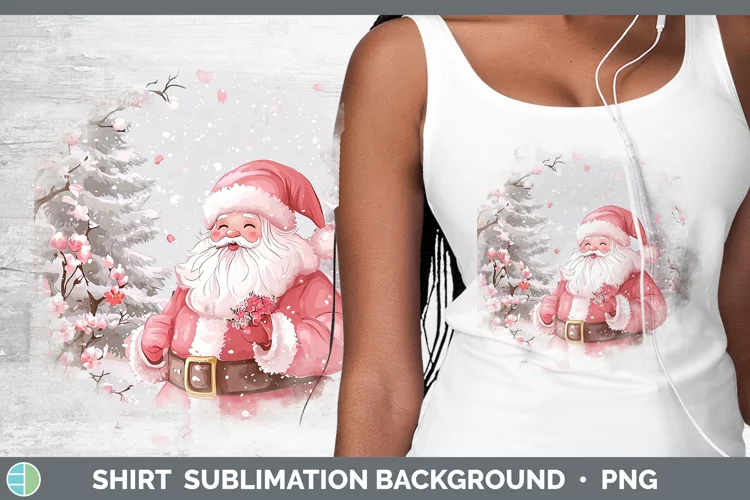 Watercolor Santa Shirt Sublimation Sublimation Background De
