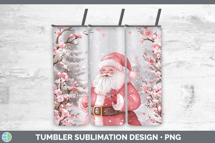 Watercolor Santa Tumbler Sublimation 20 oz Skinny Tumbler De