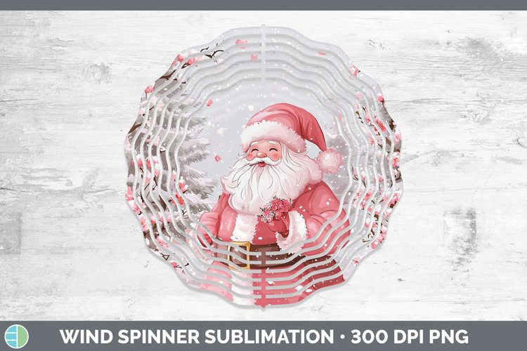 Watercolor Santa Wind Spinner Sublimation Spinner Designs