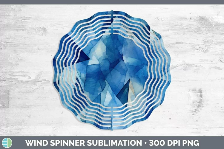 Watercolor Sapphire Wind Spinner Sublimation Spinner Designs