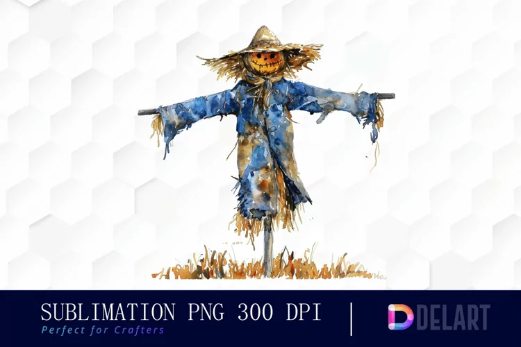 Scarecrow Straw Watercolor Clipart