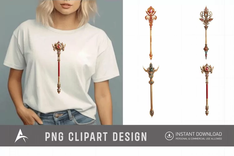 Watercolor Scepter Sublimation Clipart