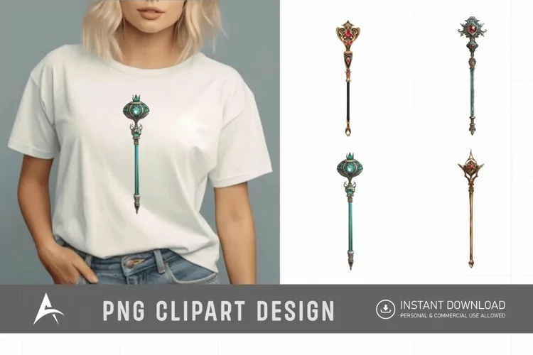 Watercolor Scepter Sublimation Clipart