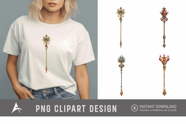 Watercolor Scepter Sublimation Clipart