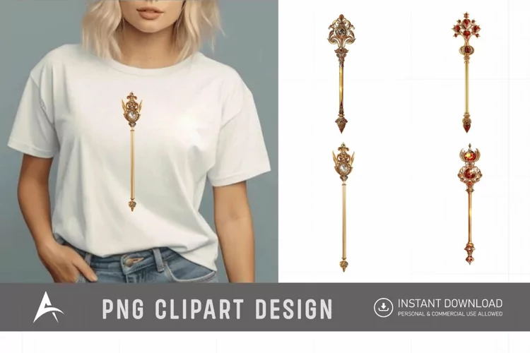 Watercolor Scepter Sublimation Clipart