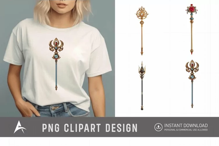 Watercolor Scepter Sublimation Clipart