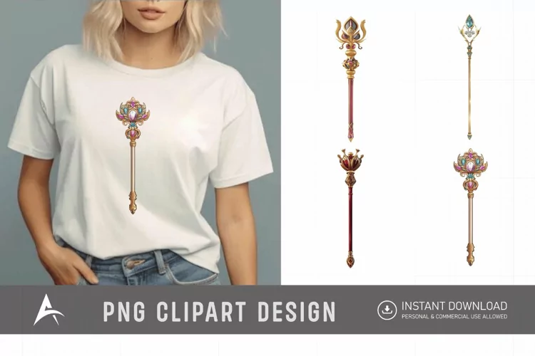 Watercolor Scepter Sublimation Clipart
