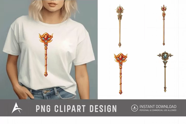 Watercolor Scepter Sublimation Clipart