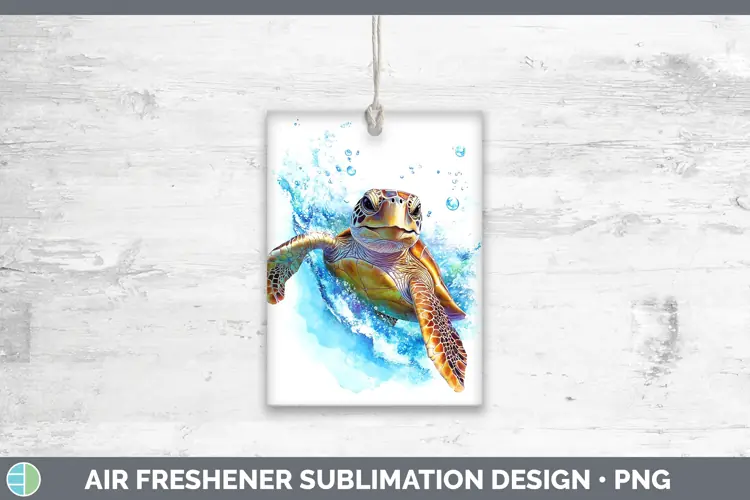 Watercolor Sea Turtle Air Freshener Sublimation Car Freshene