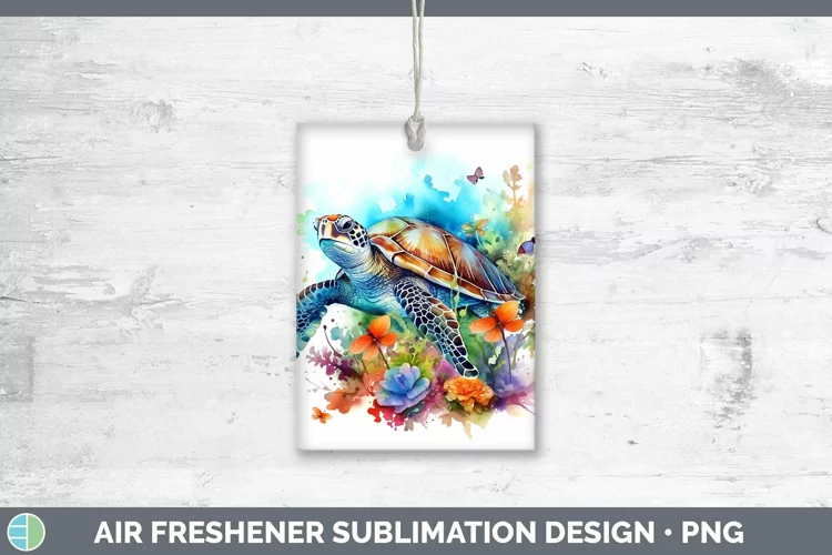 Watercolor Sea Turtle Air Freshener Sublimation Car Freshene