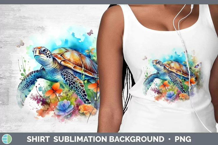 Watercolor Sea Turtle Shirt Sublimation Sublimation Backgrou
