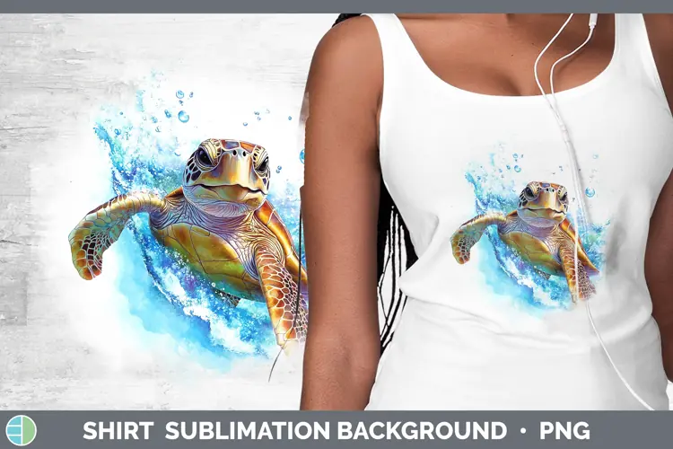 Watercolor Sea Turtle Shirt Sublimation Sublimation Backgrou