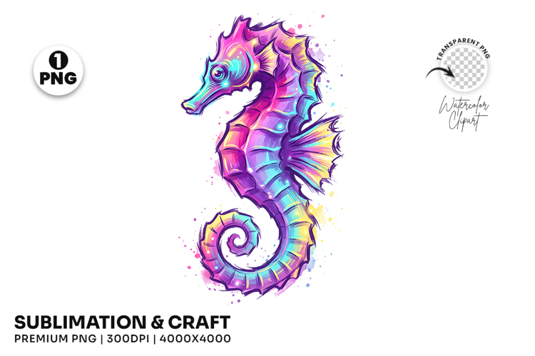 seahorse png, seahorse clipart, ocean creature, watercolor seahorse, marine life png, underwater clipart, sea animal, ocean design, beach sublimation, tropical png