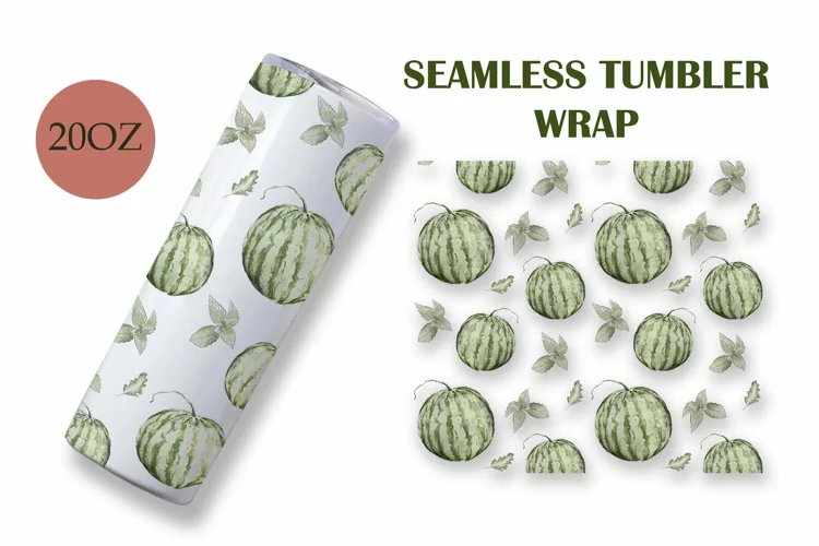 tumbler wrap watermelon seamless design glass