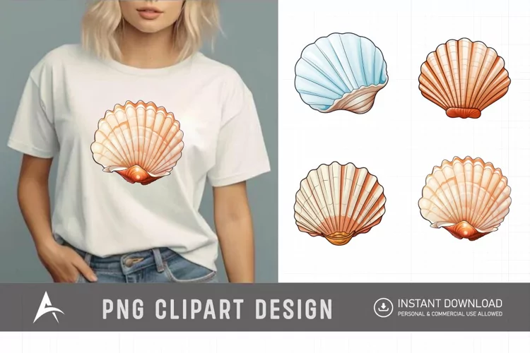 Watercolor Seashell Clipart