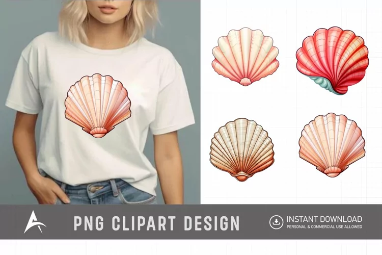 Watercolor Seashell Clipart
