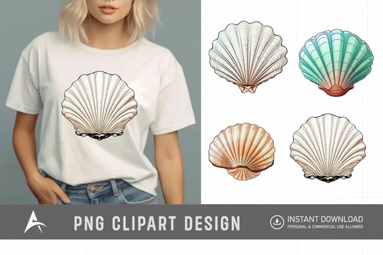 Watercolor Seashell Clipart