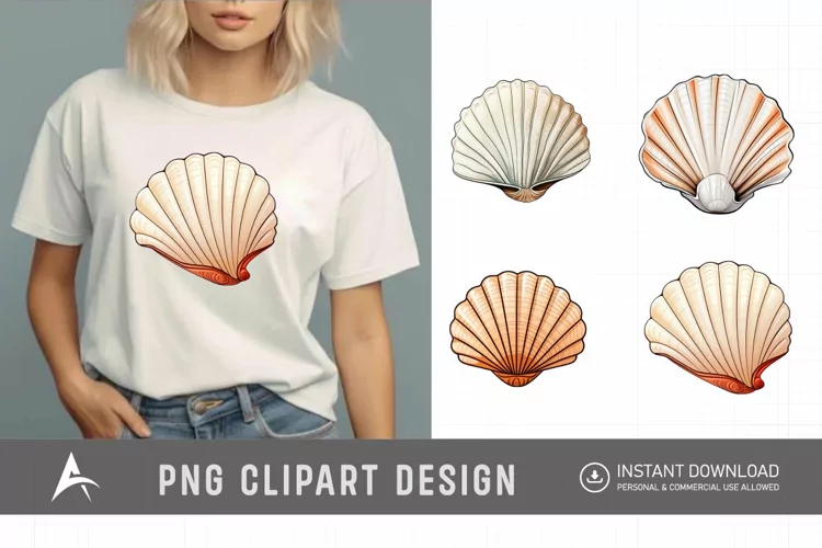 Watercolor Seashell Clipart