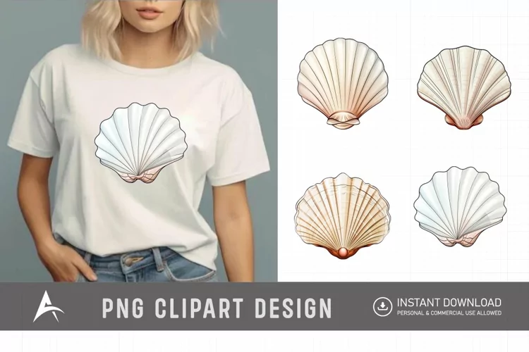 Watercolor Seashell Clipart