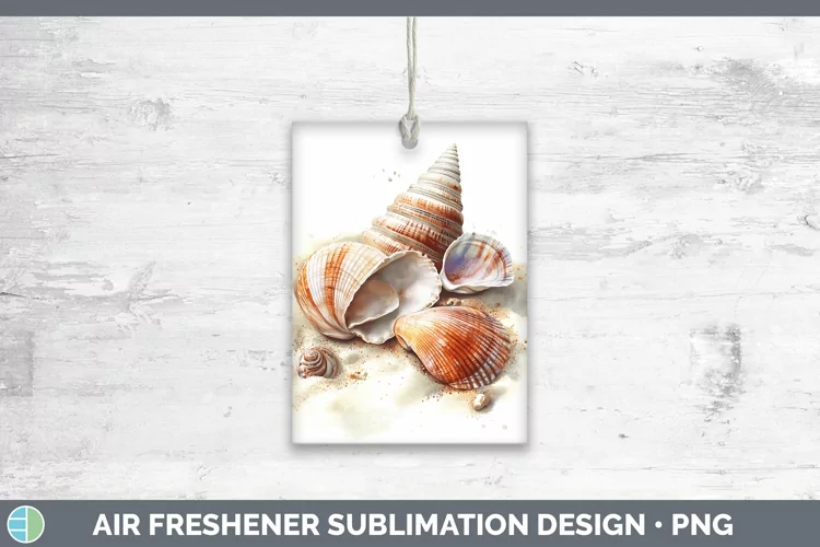 Watercolor Seashell Air Freshener Sublimation Car Freshener