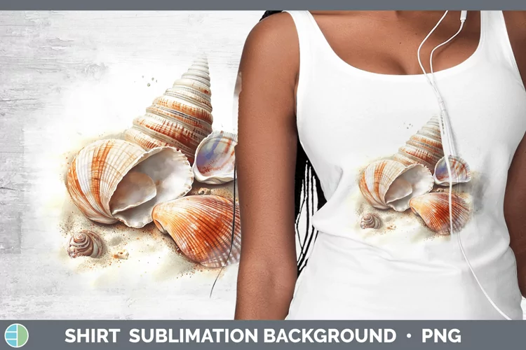 Watercolor Seashell Shirt Sublimation Sublimation Background