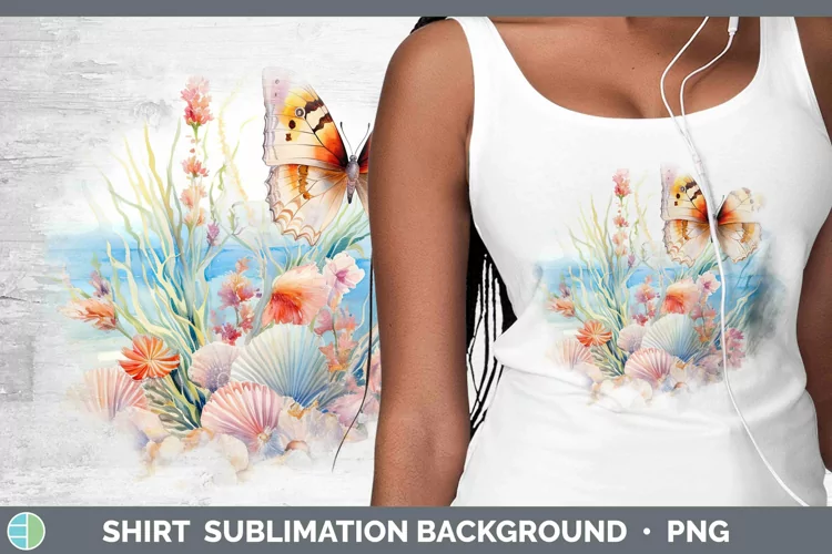 Watercolor Seashell Shirt | Sublimation Sublimation Backgrou