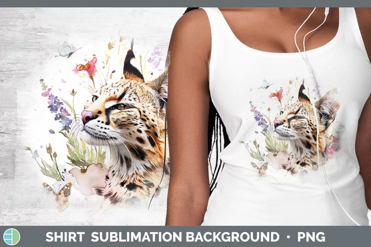 Watercolor Serval Cat Shirt Sublimation Sublimation Backgrou