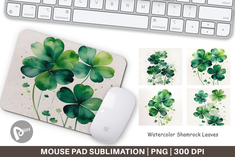 Watercolor Shamrock Clipart Image 4